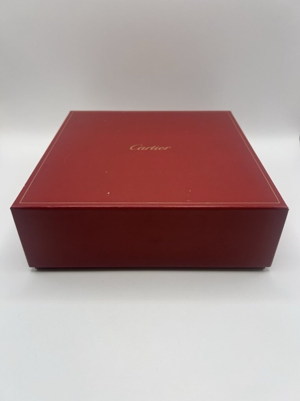Cartier Red Gift Box EMPTY Storage Box Gold Logo 8.5”x8.5”x3" Designer Packaging - Picture 2 of 16